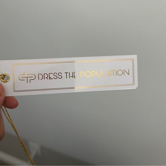 Dress The Population Ella Strapless Crepe Chiffon Gown in Midnight Blue-Size L - Picture 9 of 9